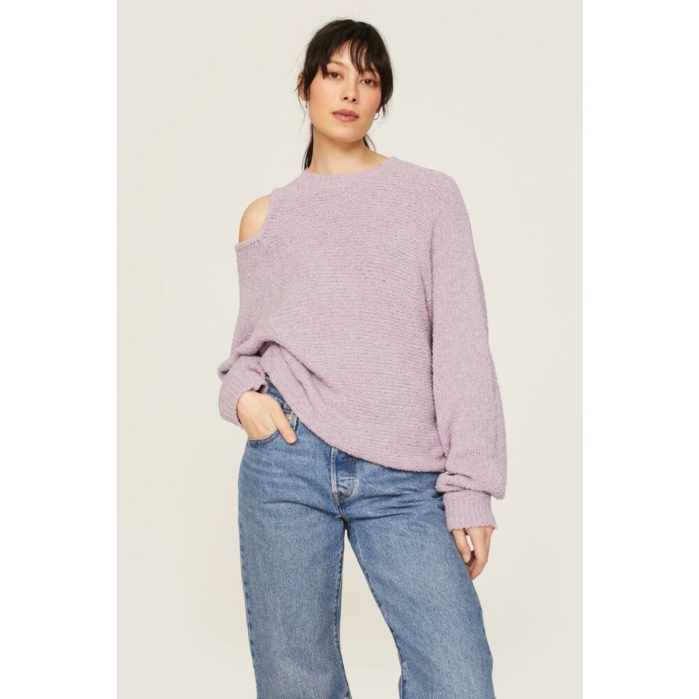 Hudson Crewneck Cutout Cashmere Blend Sweater, Size XS